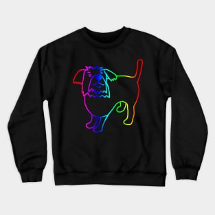 Rainbow Dog Outline Crewneck Sweatshirt